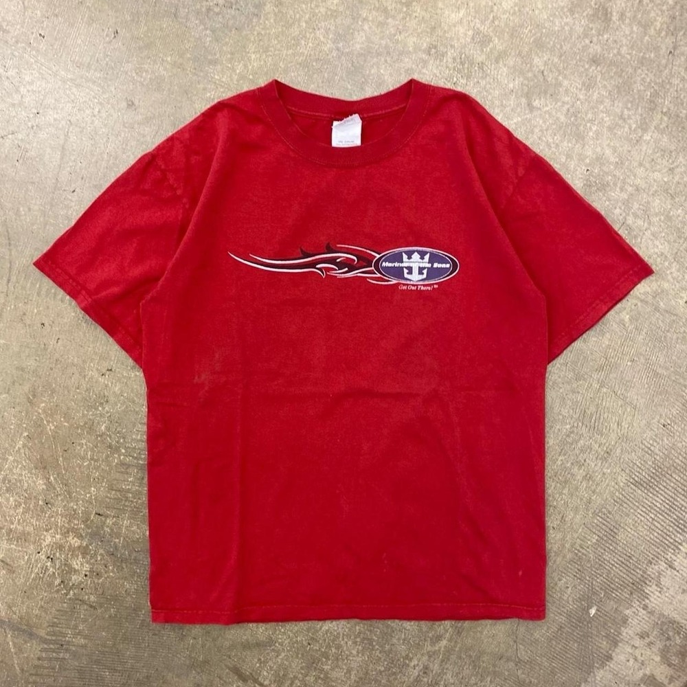 Y2K Royal Caribbean Cruises Flames Skate 2000s T-Shirt Size Medium